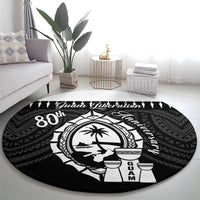 Guam Liberation Day Round Carpet Biba Guahan Chamorro 80th Anniversary - Black