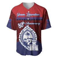 Guam Liberation Day Baseball Jersey Biba Guahan Chamorro 80th Anniversary - Blue LT14 Blue - Polynesian Pride
