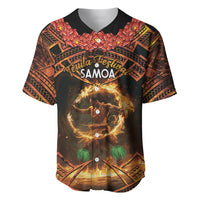 Samoa Teuila 2024 Festival Baseball Jersey Samoan Siva Afi With Red Gingers LT14 Black - Polynesian Pride