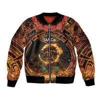 Samoa Teuila 2024 Festival Bomber Jacket Samoan Siva Afi With Red Gingers LT14 Unisex Black - Polynesian Pride