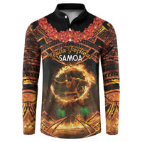 Samoa Teuila 2024 Festival Button Sweatshirt Samoan Siva Afi With Red Gingers