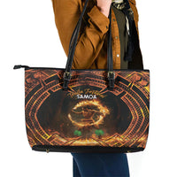 Samoa Teuila 2024 Festival Leather Tote Bag Samoan Siva Afi With Red Gingers LT14 - Polynesian Pride