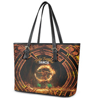 Samoa Teuila 2024 Festival Leather Tote Bag Samoan Siva Afi With Red Gingers LT14 - Polynesian Pride