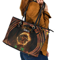 Samoa Teuila 2024 Festival Leather Tote Bag Samoan Siva Afi With Red Gingers LT14 - Polynesian Pride