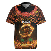 Samoa Teuila 2024 Festival Rugby Jersey Samoan Siva Afi With Red Gingers LT14 Black - Polynesian Pride