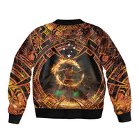 Samoa Teuila 2024 Festival Sleeve Zip Bomber Jacket Samoan Siva Afi With Red Gingers LT14 - Polynesian Pride