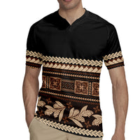 Black Samoa Siapo Teuila Flowers Rugby Jersey LT14 - Polynesian Pride