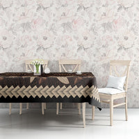 Black Samoa Siapo Teuila Flowers Tablecloth