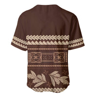 Brown Samoa Siapo Teuila Flowers Baseball Jersey LT14 - Polynesian Pride