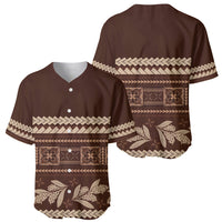 Brown Samoa Siapo Teuila Flowers Baseball Jersey LT14 - Polynesian Pride