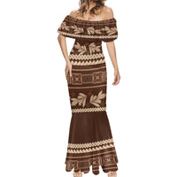 Brown Samoa Siapo Teuila Flowers Mermaid Dress