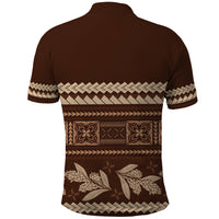 Brown Samoa Siapo Teuila Flowers Polo Shirt