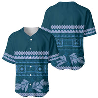 Dark Cyan Samoa Siapo Teuila Flowers Baseball Jersey LT14 - Polynesian Pride