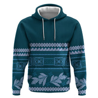 Dark Cyan Samoa Siapo Teuila Flowers Hoodie