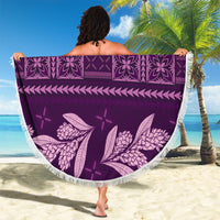 Purple Samoa Siapo Teuila Flowers Beach Blanket