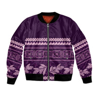Purple Samoa Siapo Teuila Flowers Bomber Jacket LT14 Unisex Purple - Polynesian Pride