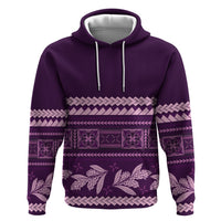 Purple Samoa Siapo Teuila Flowers Hoodie LT14 Pullover Hoodie Purple - Polynesian Pride