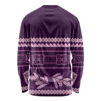 Purple Samoa Siapo Teuila Flowers Long Sleeve Shirt