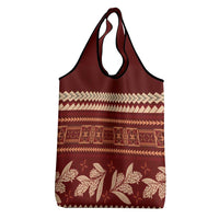 Red Samoa Siapo Teuila Flowers Grocery Bag
