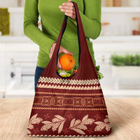 Red Samoa Siapo Teuila Flowers Grocery Bag