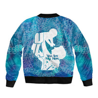 Turquoise Polynesia Father's Day Bomber Jacket Dad You Are My Hero