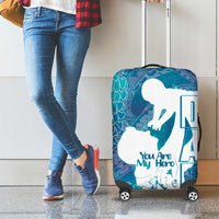 Turquoise Polynesia Father's Day Luggage Cover Dad You Are My Hero