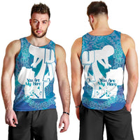 Turquoise Polynesia Father's Day Men Tank Top Dad You Are My Hero