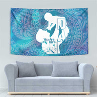Turquoise Polynesia Father's Day Tapestry Dad You Are My Hero