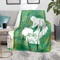 Green Polynesia Father's Day Blanket Dad You Are My Hero