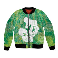 Green Polynesia Father's Day Bomber Jacket Dad You Are My Hero