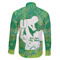 Green Polynesia Father's Day Family Matching Puletasi and Hawaiian Shirt Dad You Are My Hero