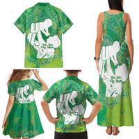Green Polynesia Father's Day Family Matching Tank Maxi Dress and Hawaiian Shirt Dad You Are My Hero