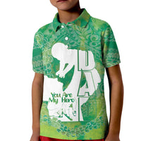 Green Polynesia Father's Day Kid Polo Shirt Dad You Are My Hero