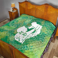 Green Polynesia Father's Day Quilt Dad You Are My Hero