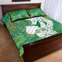 Green Polynesia Father's Day Quilt Bed Set Dad You Are My Hero