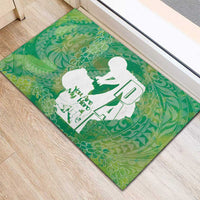 Green Polynesia Father's Day Rubber Doormat Dad You Are My Hero