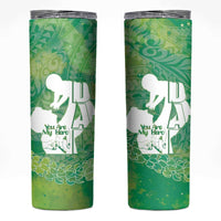 Green Polynesia Father's Day Skinny Tumbler Dad You Are My Hero