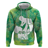 Green Polynesia Father's Day Zip Hoodie Dad You Are My Hero