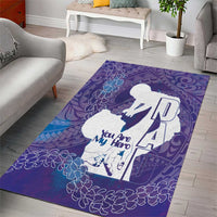 Purple Polynesia Father's Day Area Rug Dad You Are My Hero