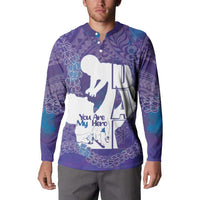 Purple Polynesia Father's Day Button Sweatshirt Dad You Are My Hero