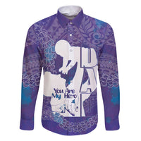 Purple Polynesia Father's Day Family Matching Puletasi and Hawaiian Shirt Dad You Are My Hero