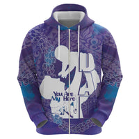 Purple Polynesia Father's Day Hoodie Dad You Are My Hero