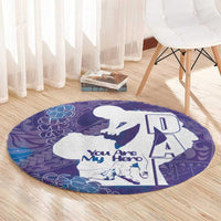 Purple Polynesia Father's Day Round Carpet Dad You Are My Hero