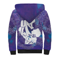 Purple Polynesia Father's Day Sherpa Hoodie Dad You Are My Hero