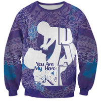 Purple Polynesia Father's Day Sweatshirt Dad You Are My Hero