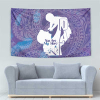 Purple Polynesia Father's Day Tapestry Dad You Are My Hero