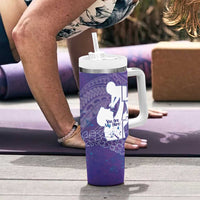 Purple Polynesia Father's Day Tumbler With Handle Dad You Are My Hero