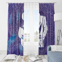 Purple Polynesia Father's Day Window Curtain Dad You Are My Hero