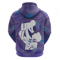 Purple Polynesia Father's Day Zip Hoodie Dad You Are My Hero