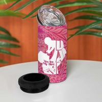 Pink Polynesia Father's Day 4 in 1 Can Cooler Tumbler Dad You Are My Hero